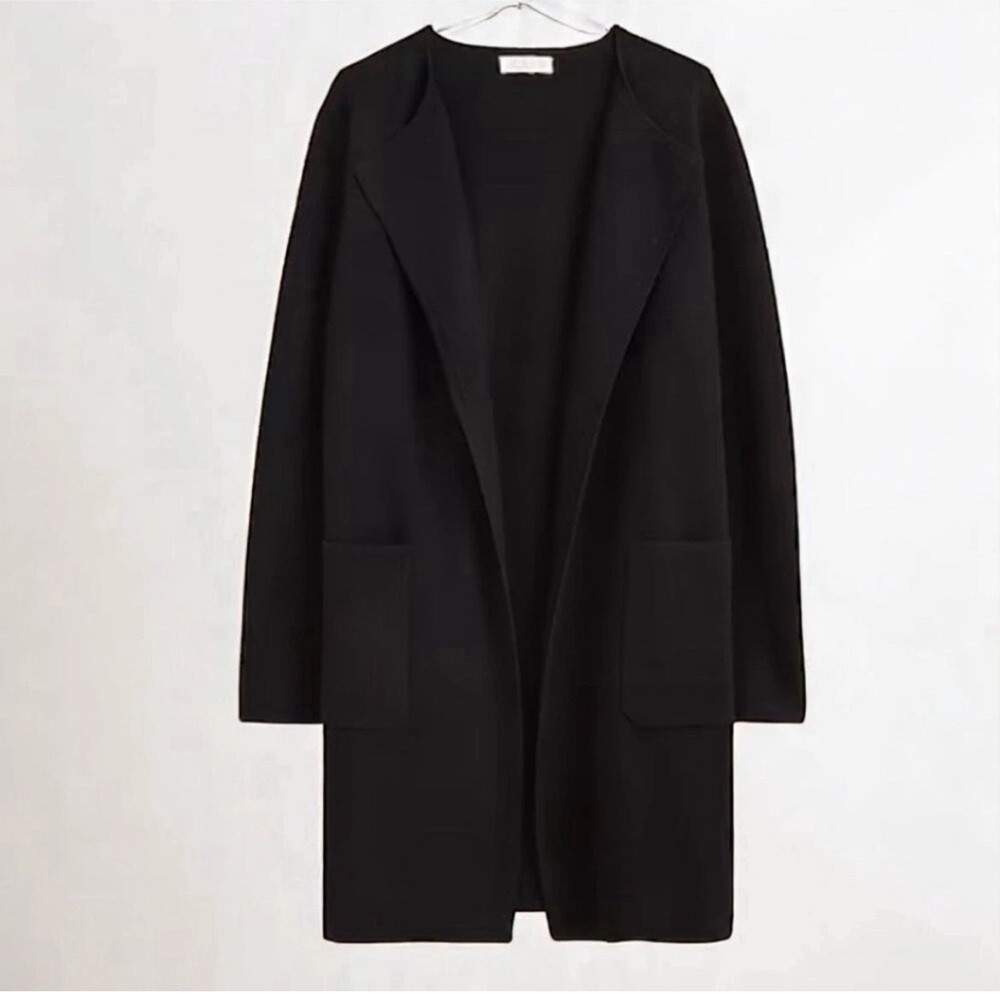 J. Crew | Juliette Collarless Sweater Blazer Linen Blend in Black‎
